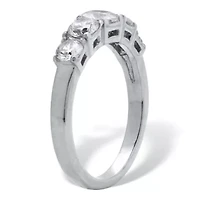 1.46 TCW Round Cubic Zirconia Stainless Steel Anniversary Ring