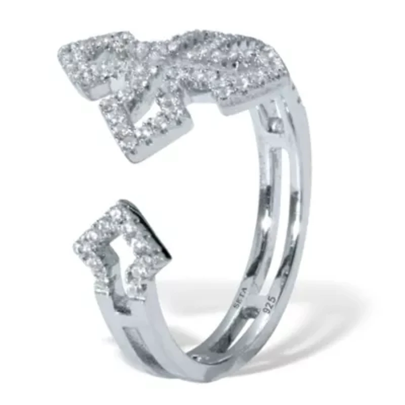 .35 TCW Round Cubic Zirconia Sterling Silver Gothic Cross Ring