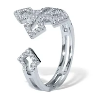 .35 TCW Round Cubic Zirconia Sterling Silver Gothic Cross Ring