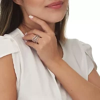 0.55 TCW Round Cubic Zirconia Sterling Silver Five Row Wrap Ring