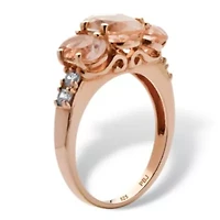2.82 TCW Simulated Pink Morganite CZ 18k Rose Gold-Plated Sterling Silver Ring