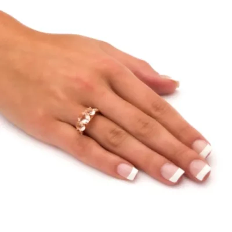 2.82 TCW Simulated Pink Morganite CZ 18k Rose Gold-Plated Sterling Silver Ring