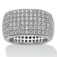 3.00 TCW Pave Cubic Zirconia Multi-Row Eternity Band in Sterling Silver