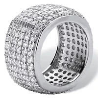 3.00 TCW Pave Cubic Zirconia Multi-Row Eternity Band in Sterling Silver