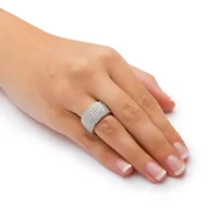 3.00 TCW Pave Cubic Zirconia Multi-Row Eternity Band in Sterling Silver