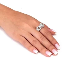 .77 TCW Round Cubic Zirconia Silvertone Panther Cocktail Ring