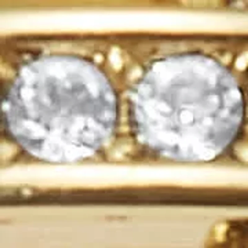 Round Crystal 14k Yellow Gold-Plated Link Ring