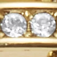 Round Crystal 14k Yellow Gold-Plated Link Ring