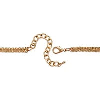 Grey Crystal Multi-Strand Goldtone Statement Necklace Adjustable 18"