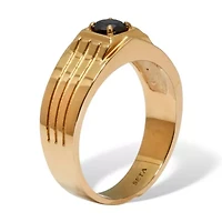 .5 TCW Men's Round Black Cubic Zirconia Gold Ion-Plated Stainless Steel Ring