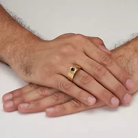 .5 TCW Men's Round Black Cubic Zirconia Gold Ion-Plated Stainless Steel Ring