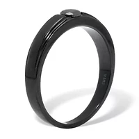 .25 TCW Men's Round Black Cubic Zirconia Ion-Plated Stainless Steel Ring