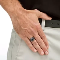 3.87 TCW Men's Round Black Cubic Zirconia Stainless Steel Ring