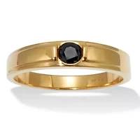 .25 TCW Men's Round Black Cubic Zirconia Gold Ion-Plated Stainless Steel Ring