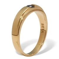 .25 TCW Men's Round Black Cubic Zirconia Gold Ion-Plated Stainless Steel Ring