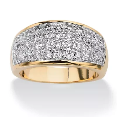 1.25 TCW Pave Cubic Zirconia Ring Gold-Plated