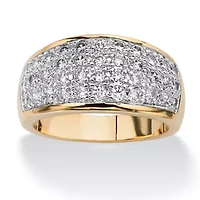 1.25 TCW Pave Cubic Zirconia Ring Gold-Plated