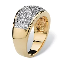 1.25 TCW Pave Cubic Zirconia Ring Gold-Plated
