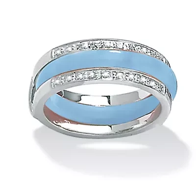 Multicolor Jade .925 Sterling Silver 8-Piece Interchangeable Ring Set