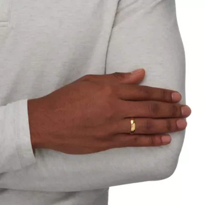 Polished Wedding Band 14k Gold Plated Sterling Silver 5mm