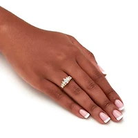 2.00 TCW Marquise-Cut Cubic Zirconia Yellow Gold-Plated Anniversary Ring