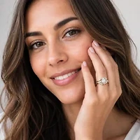 1.03 TCW Marquise-Cut Cubic Zirconia Ring Gold-Plated