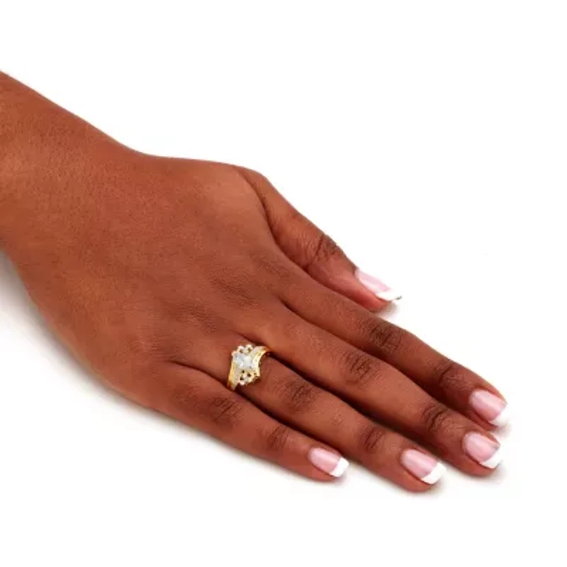 1.03 TCW Marquise-Cut Cubic Zirconia Ring Gold-Plated