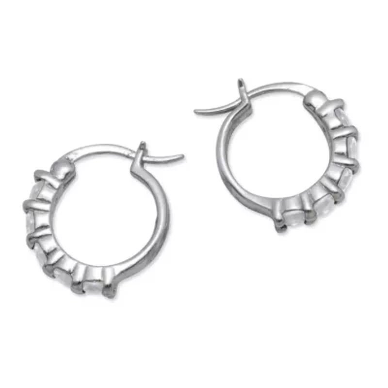 Birthstone Sterling Silver Huggie Hoop Earrings
