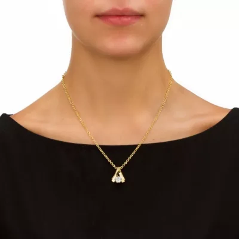 2 Piece Round Birthstone Necklace and Earrings Set Yellow Goldtone