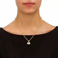 2 Piece Round Birthstone Necklace and Earrings Set Yellow Goldtone