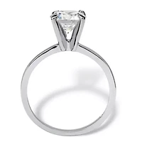 2 TCW Round Cubic Zirconia Solitaire Ring .925 Sterling Silver