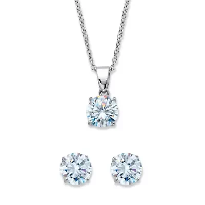 Round Birthstone Platinum/Silver Solitaire Set