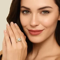 3.87 TCW Marquise-Cut Cubic Zirconia Ring 14k Gold-plated Sterling Silver