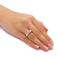 2.28 TCW Round Cubic Zirconia Three-Stone Anniversary Ring Gold-Plated