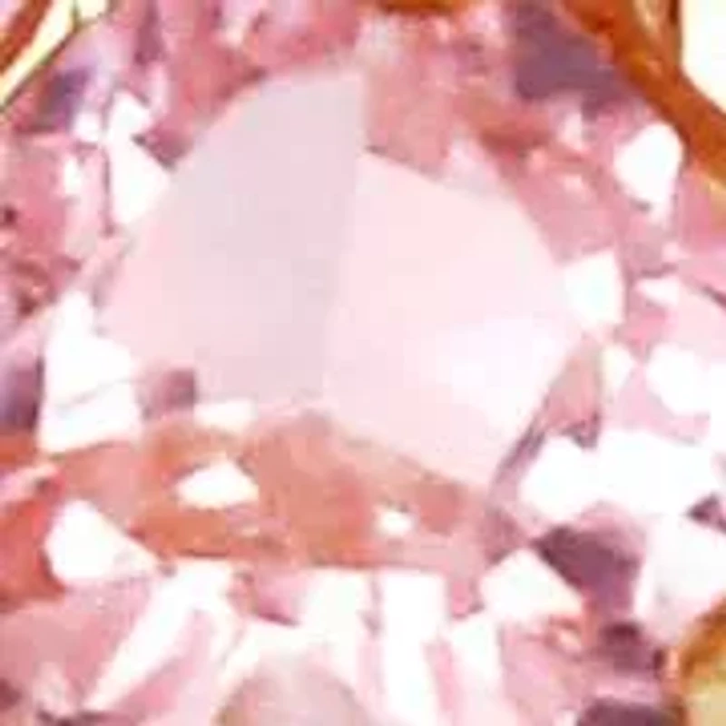 4 TCW Heart-Shaped Pink Cubic Zirconia Gold-Plated Flower-Shaped Ring