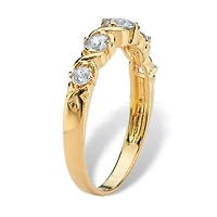 Birthstone Gold-Plated "X & O" Ring