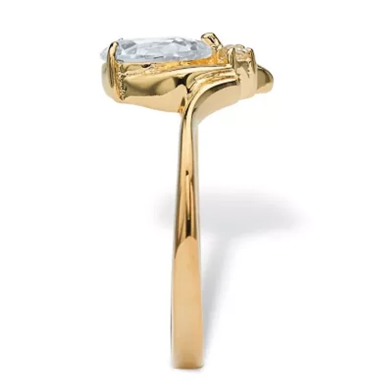 Birthstone and Crystal 18k Gold-Plated Ring