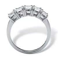 1.85 TCW Princess-Cut Cubic Zirconia Platinum-plated Silver Wedding Band