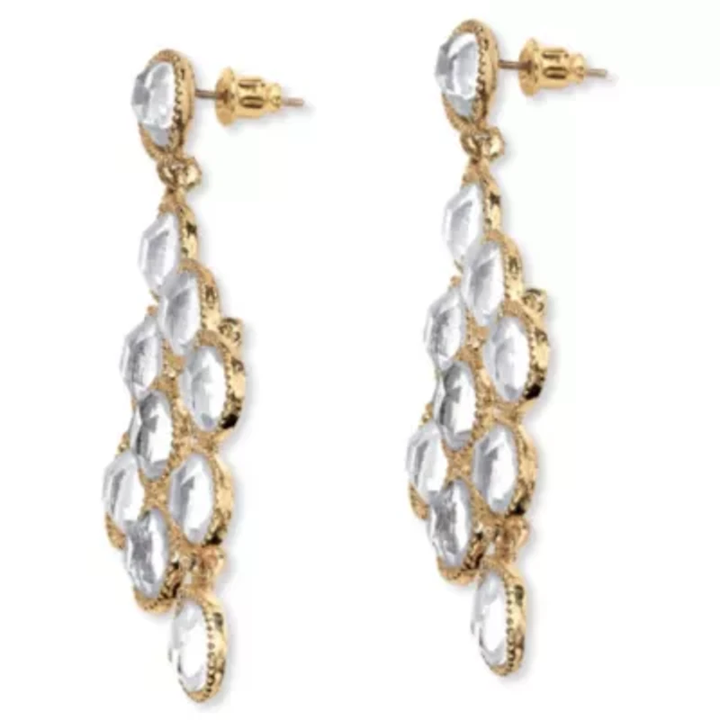 Birthstone Goldtone Chandelier Earrings