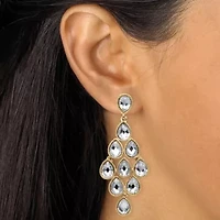 Birthstone Goldtone Chandelier Earrings
