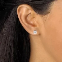 .925 Sterling Silver Stud Birthstone Earrings
