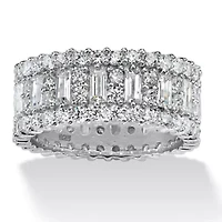 4.80 TCW Baguette CZ Eternity Band Platinum-plated Sterling Silver