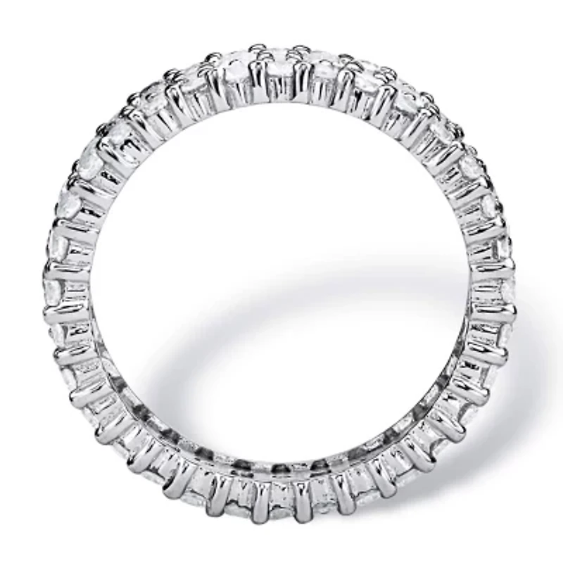 4.80 TCW Baguette CZ Eternity Band Platinum-plated Sterling Silver