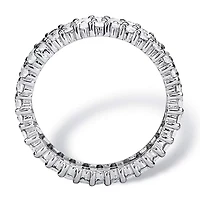 4.80 TCW Baguette CZ Eternity Band Platinum-plated Sterling Silver