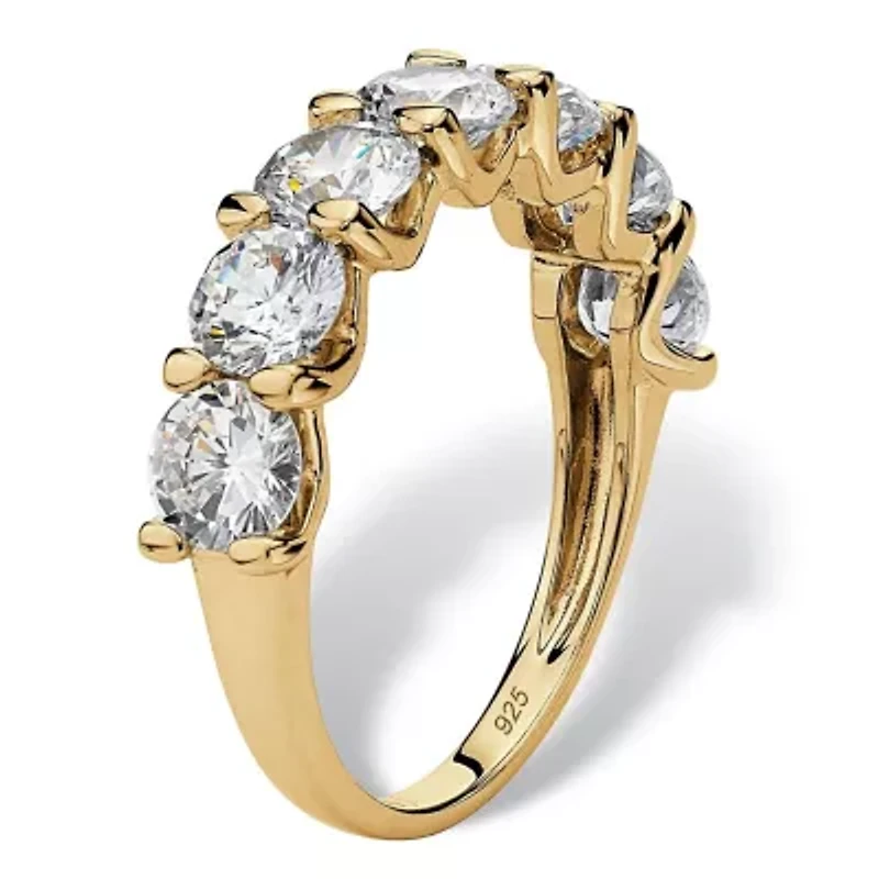 3.50 Cttw. Round Gold-Plated Sterling Silver Cubic Zirconia Wedding Ring