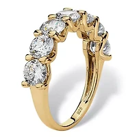 3.50 Cttw. Round Gold-Plated Sterling Silver Cubic Zirconia Wedding Ring