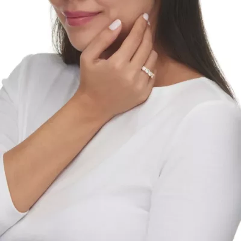3.50 Cttw. Round Gold-Plated Sterling Silver Cubic Zirconia Wedding Ring