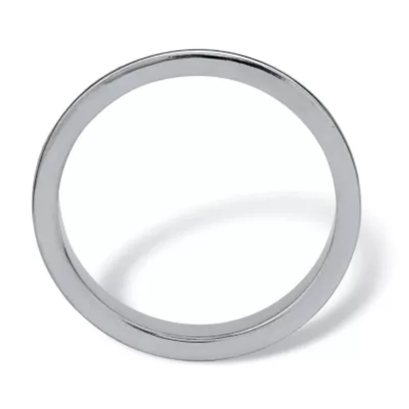 Simulated Birthstone Silver Eternity Band