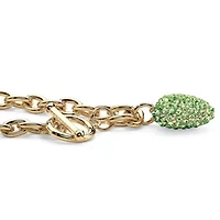 Birthstone Goldtone Heart Charm Bracelet