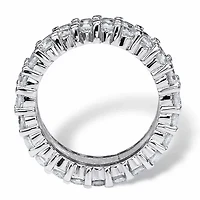 12.42 TCW Baguette-Cut Cubic Zirconia Platinum-plated Silver Eternity Ring